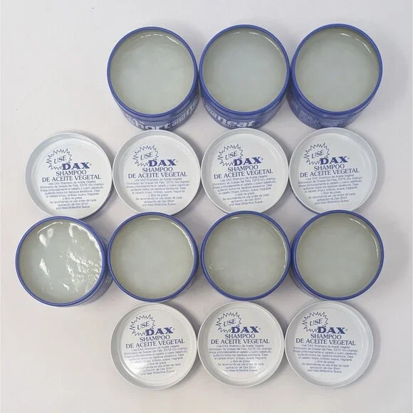 Lot Of 7 Dax Pomade Short and Neat Light Hair Dress 3.5 oz With Box VTG 1984 NOS Bath